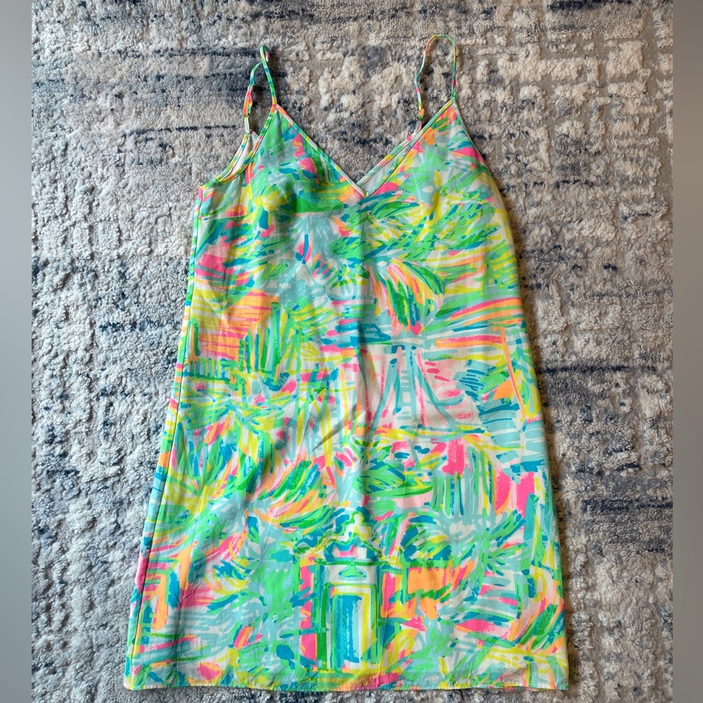 Lilly Pulitzer Women’s Size XXS Lela Colorful Printed Silk Cami Dress